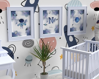 Galaxy Nursery Wall Art Printable w/Name