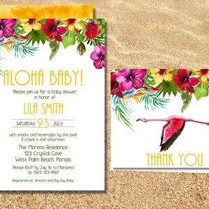Editable Aloha Baby Shower Invitation, Summer Baby Shower Invitation, Poolside Baby Shower, Printable Template, Instant Download Invitation