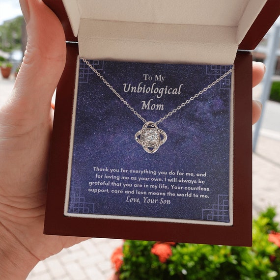 Unbiological Mom Necklace Message Card Bonus Mom Gift Gift for Stepmom Unbiological Mother Gift for Birthday Mother s Day Etsy Canada