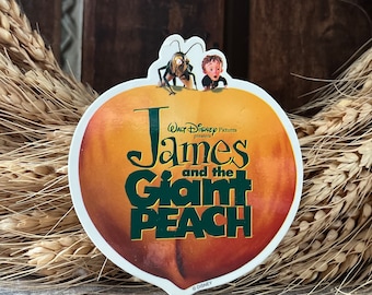 Botón pinback vintage de James y el melocotón gigante, 1996