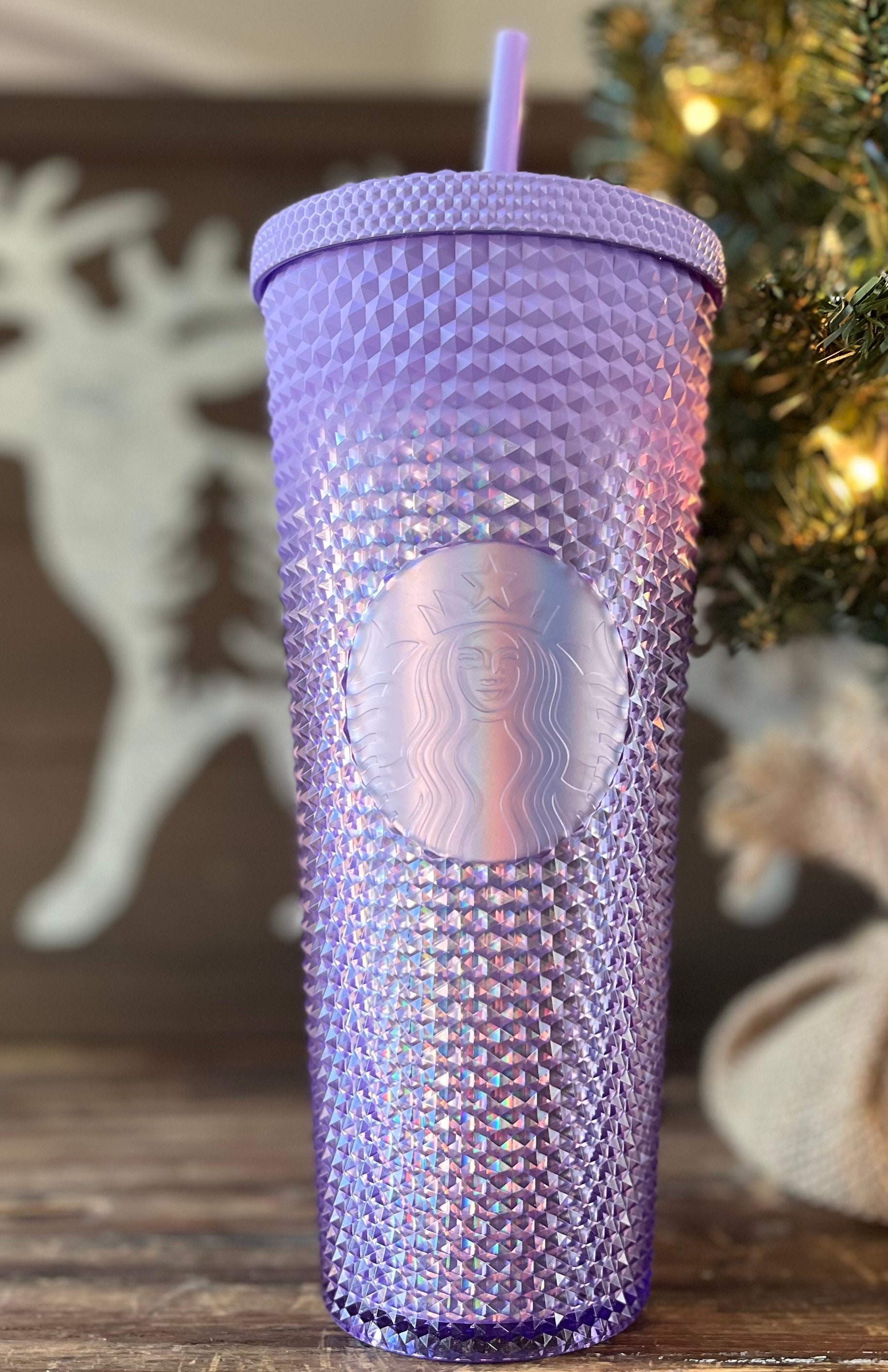 Starbucks, Dining, Htf 22 Starbucks 16oz Studded Iridescent Lilac Iced  Grande Tumbler See Detail