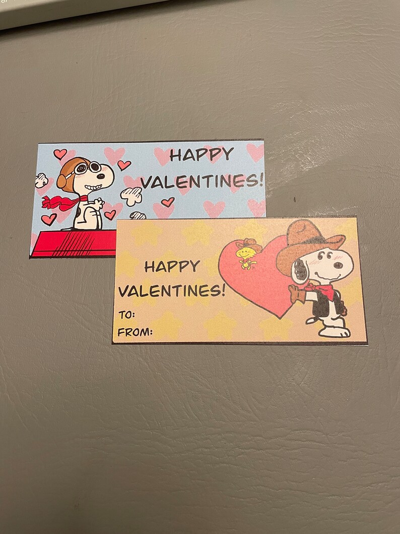 Snoopy Printable Valentines - Etsy