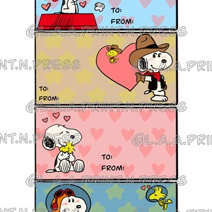 Snoopy Printable Valentines - Etsy