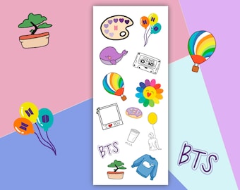 Bangtan Core Sticker Sheet | BTS Transparent Stickers
