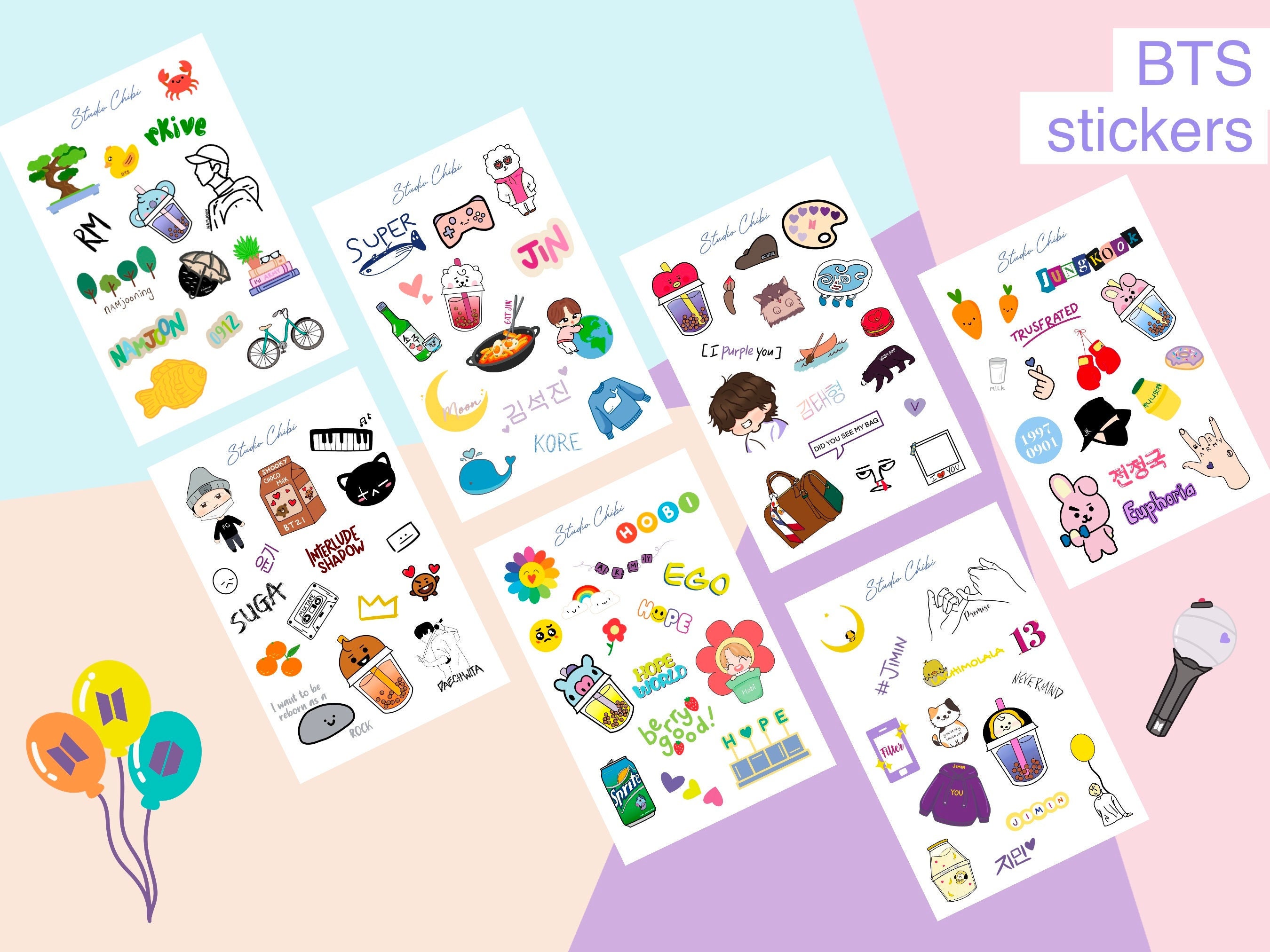 Bts Sticker Sheet, Sticker, Bts, Korea PNG Transparent Clipart Image and  PSD File for Free Download