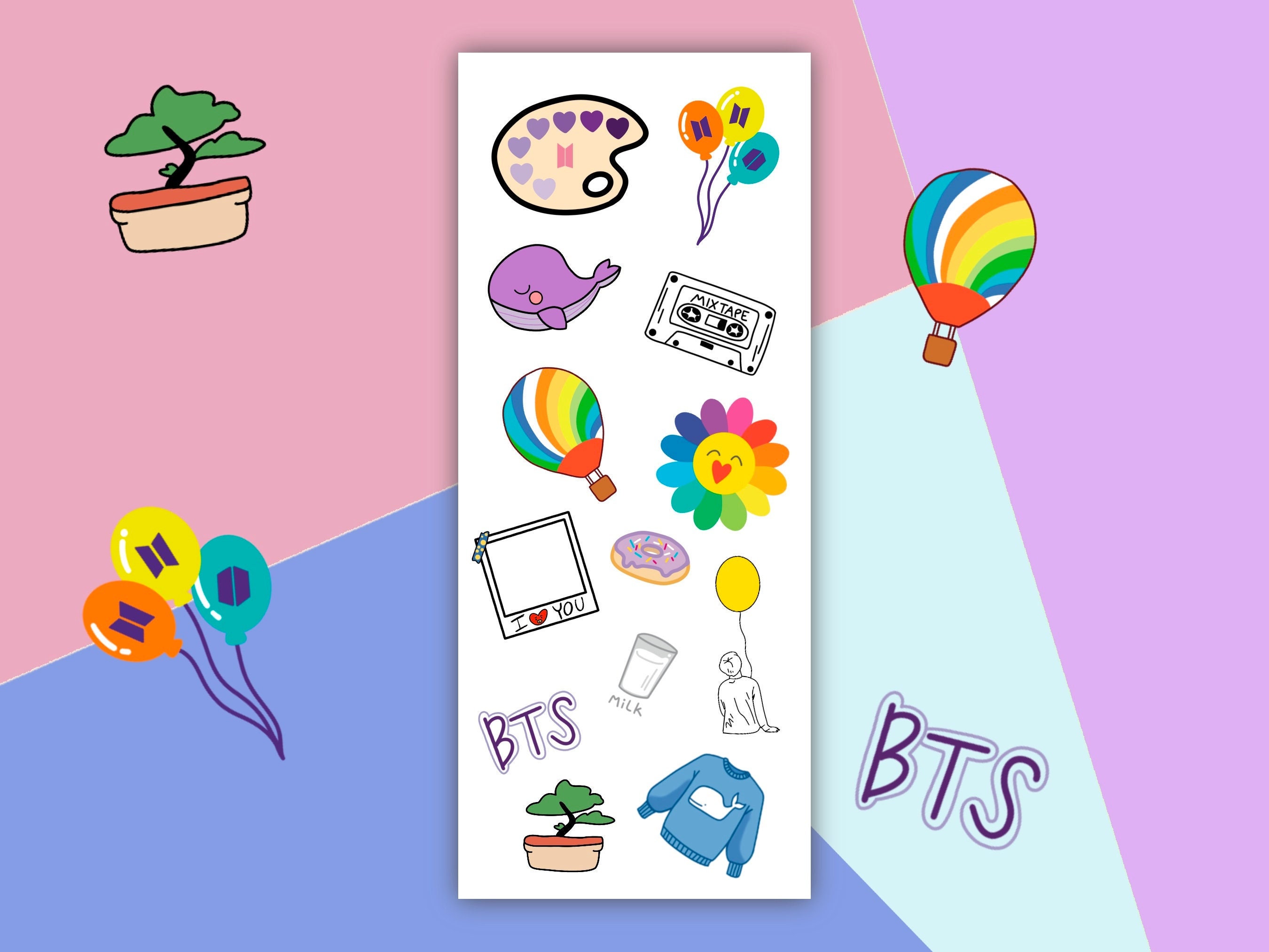 Bangtan Core Sticker Sheet BTS Transparent Stickers - Etsy