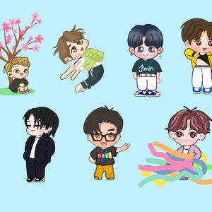 BTS Members Stickers | Matte Vinyl Waterproof Sticker | RM | Jin | Suga | J-Hope | Jimin | V | Jungkook