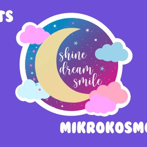 BTS Mikrokosmos Shine Dream Smile Pegatina de vinilo brillante