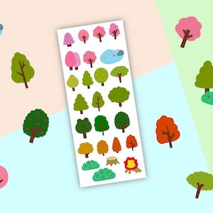 Forest Tree Sticker Sheet | Transparent Stickers