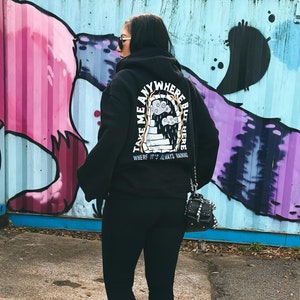 Take me Anywhere Pull Over Hoodie | American Traditional Inspired Portal Design | Unisex | Alternative Streetwear | Vintage Oversized Tee |