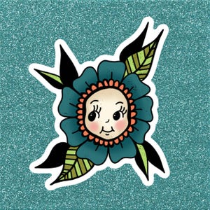Kewpie Stickers | American Traditional Sticker | Kewpie Doll Flower | Cowboy Kewpie | Kindle Sticker |