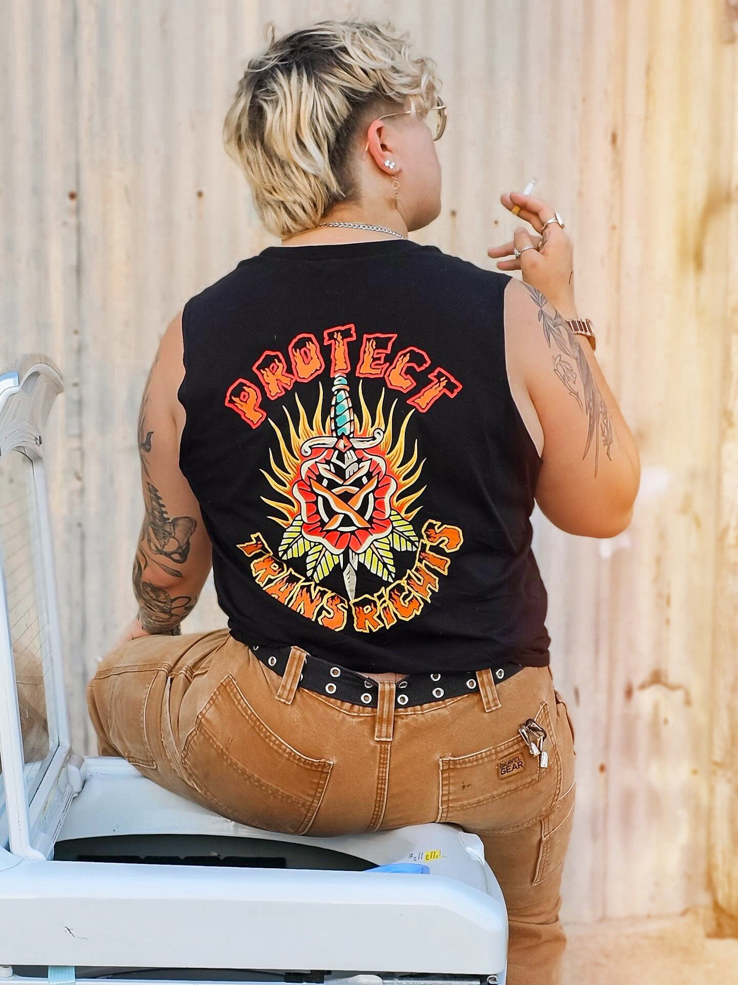 Protect Trans Rights Cut off Tank | Trans Youth Graphic Tee | Gay Pride Tank Top | LGBTQ Shirt | PRIDE PARADE & Protests Outfit |