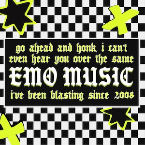 Emo Music Bumper Sticker | Alternative Car Decor | Emo Forever | Car Bumper Decal |