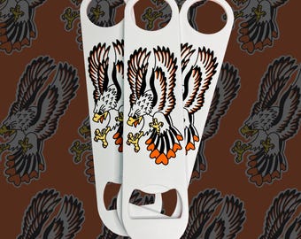 Traditional Eagle Tattoo Flash Bottle Opener | American Traditional Bar Blade | Cowgirl & Mermaid | Gift for him |