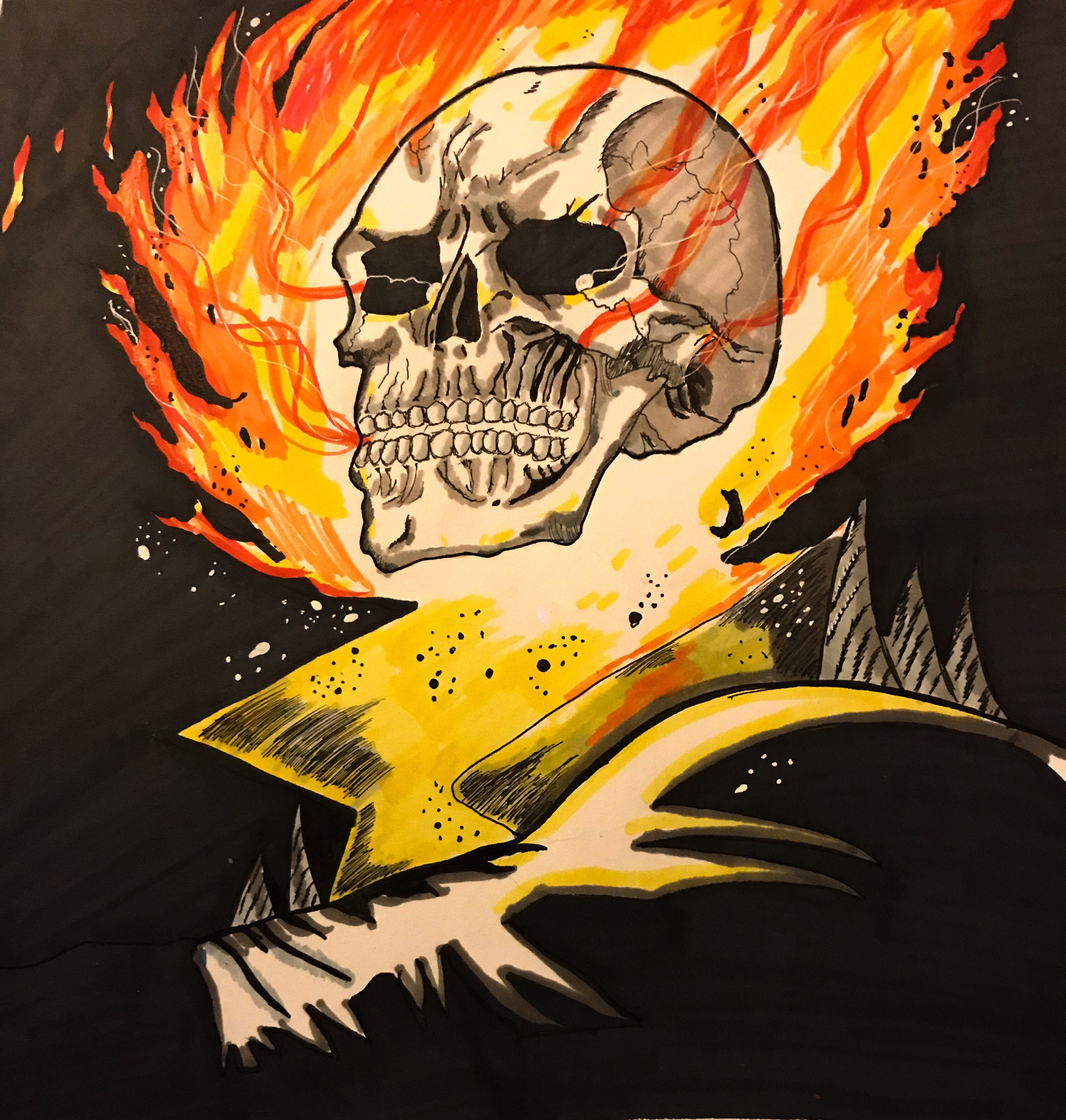 Colored Pencil Drawing of Ghost Rider by JasminaSusak on DeviantArt