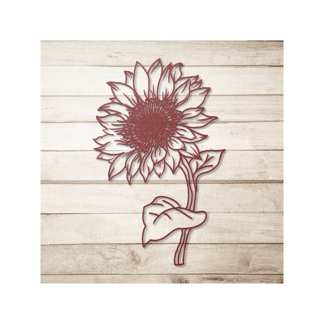 Sunflower Metal Wall Art Autumn Harvest Hippie Flower Metal Art Etsy