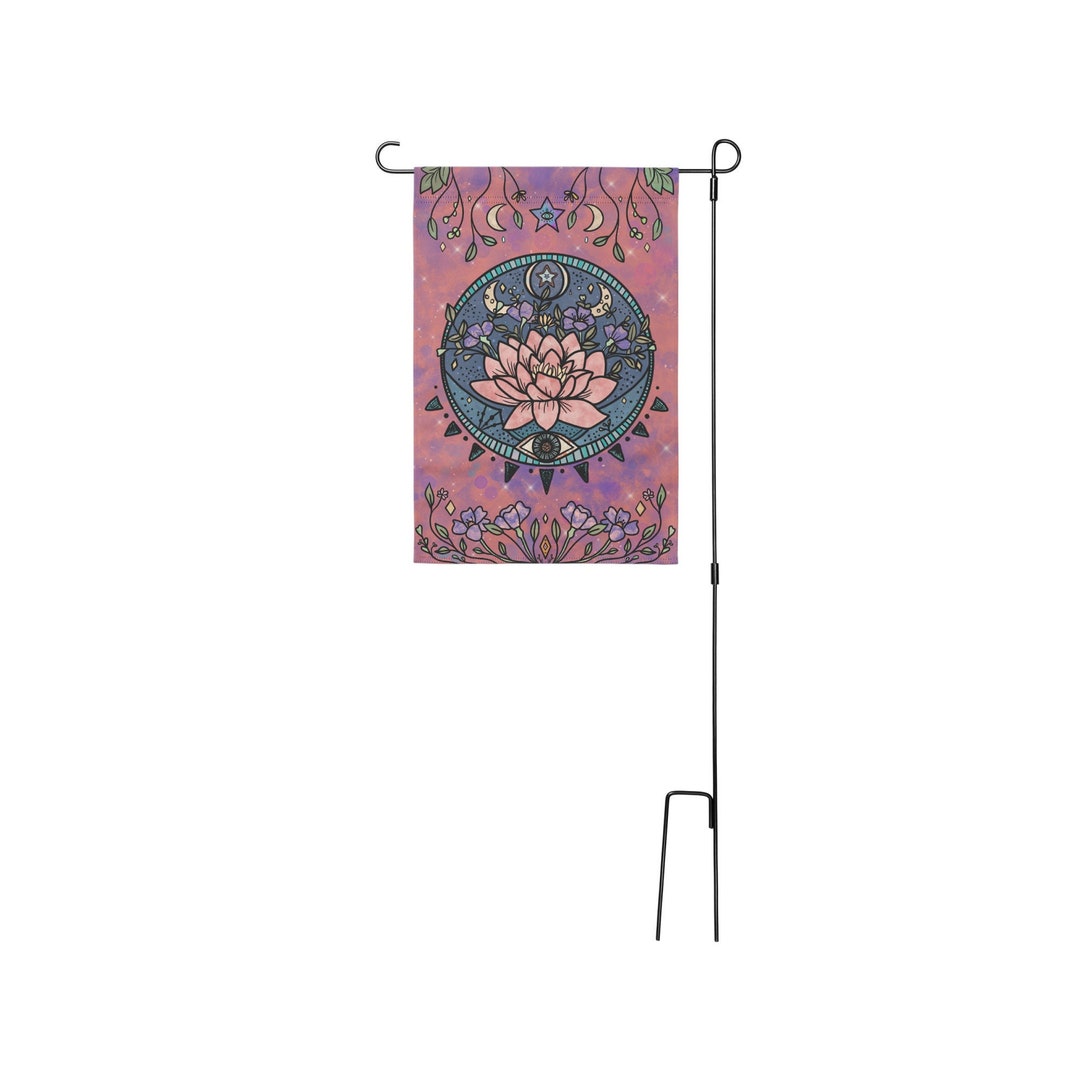 Lotus Flower Garden Flag Boho Lotus Garden Art Yoga Yard Flag Etsy