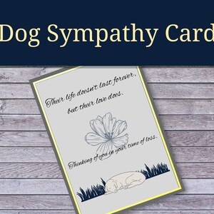 Tarjeta de condolencia para perros imprimible por una cara 5"x7"