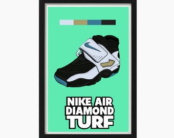 Air Nike Diamond Turf the Emerald Colorway Deion Sanders 