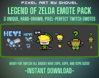 ¡Emoticonos de Twitch de Legend of Zelda! Pixel Art Zelda: Navi, Link, NES Link Emotes!