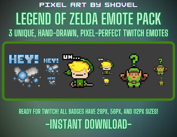 Legend of Zelda Twitch Emotes! Pixel Art Zelda: Navi, Link, NES