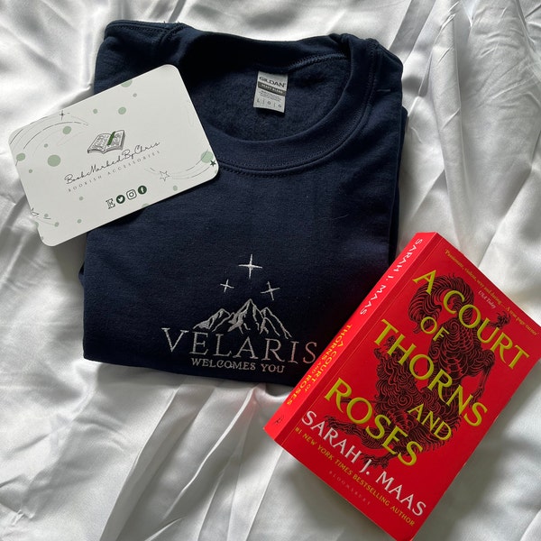 Velaris Embroidered Sweatshirt// Acotar, Bookish,Bookish Gifts,Sarah J Maas,Acotar Merch,Bookish Merch,Velaris Sweatshirt,Embroidered Jumper