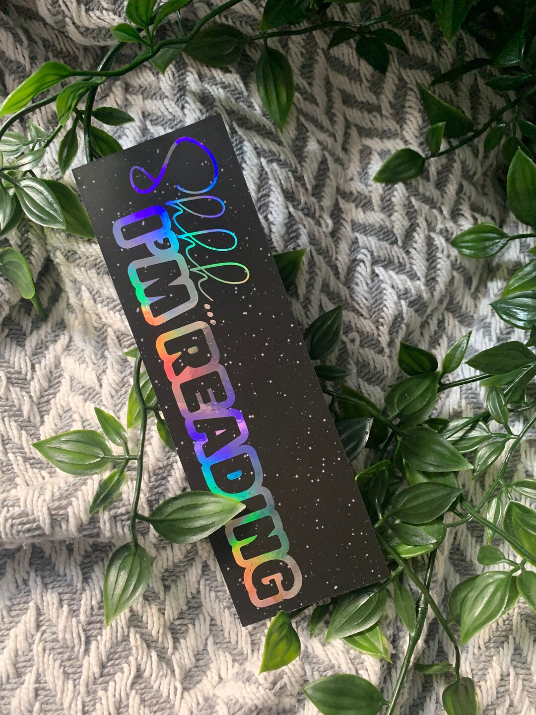 Reading Bookmark Shh Im Reading Slogan// Rainbow Etsy UK