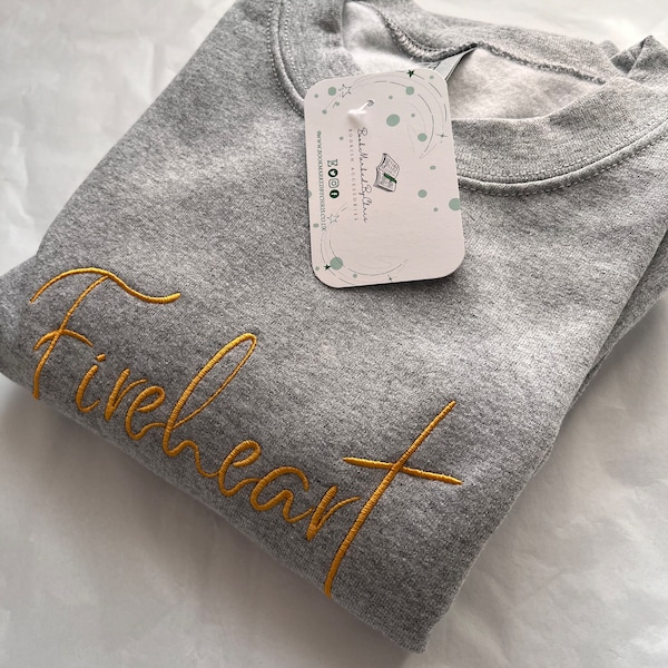 Fireheart Embroidered Sweatshirt//Throne Of Glass, Embroidered Sweatshirt, Throne of Glass Merch, Sarah j Maas,Fantasy Book Lover