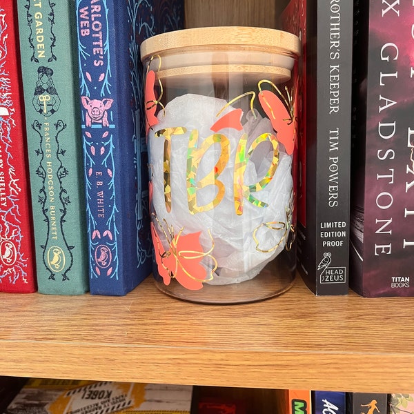 TBR Jar- Butterflies// Bookshelf Decor, Booklover gift, reader gift