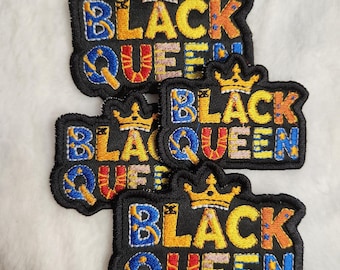 Black Queen Embroidered Patch: Iron On / Sew On