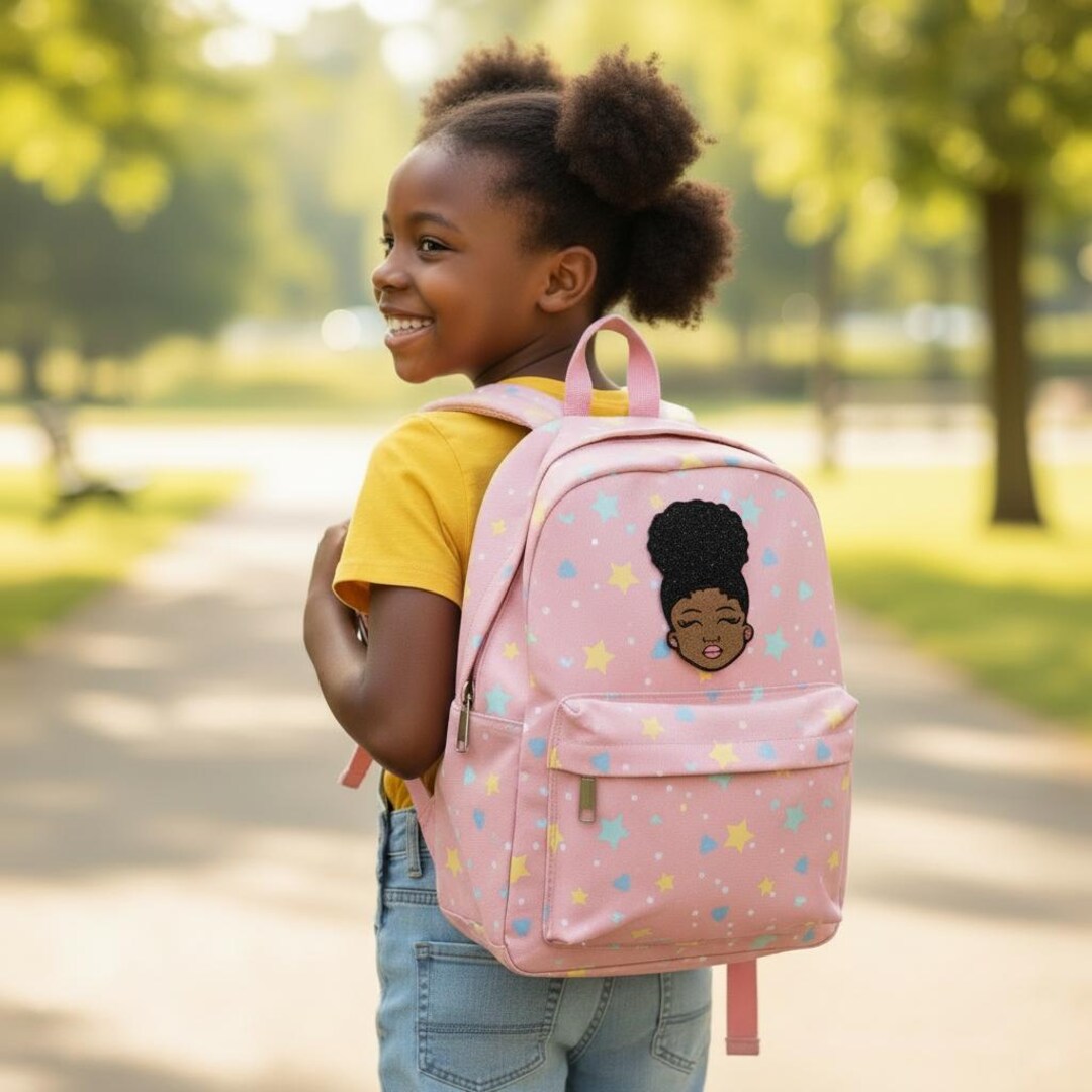 Black Girl Iron on Patch, Embroidered Afro Puff Patch, Black Girl Magic ...