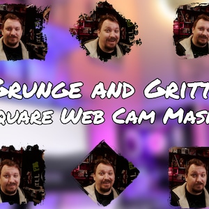 Twitch Cam Masks - GRUNGE & GRITTY Square Pack. 10 Web Cam Masks for OBS, Youtube, Twitch and other gaming and streaming platforms.