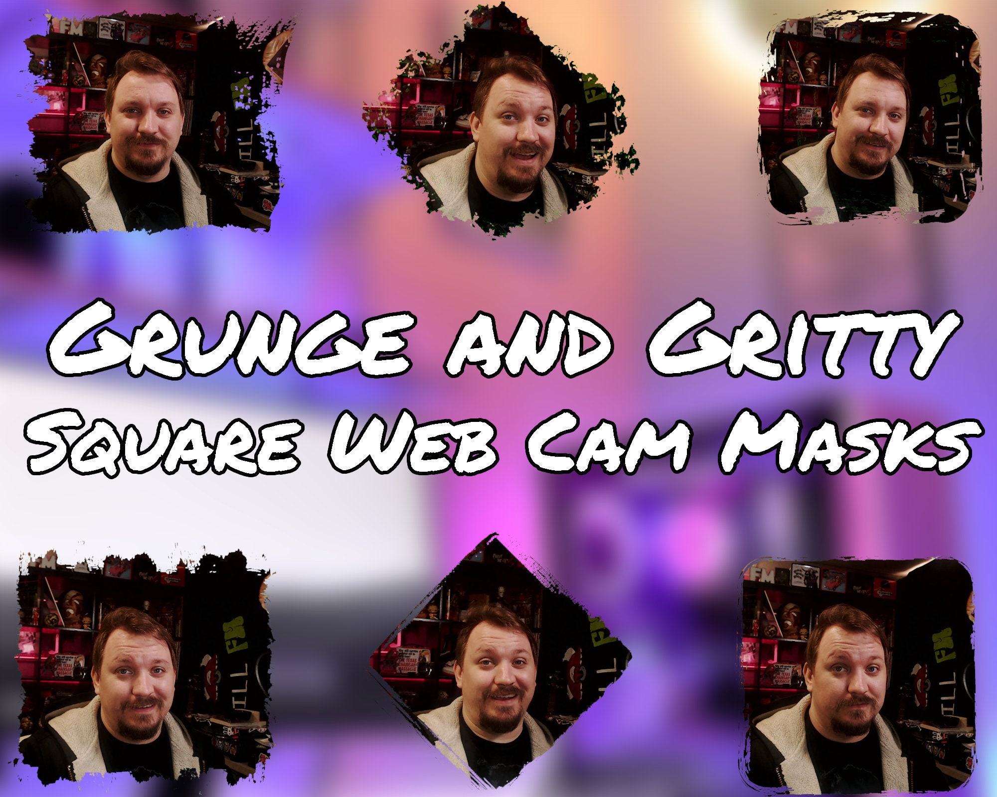 Twitch Cam Masks GRUNGE & GRITTY Square Pack. 10 Cam - Etsy