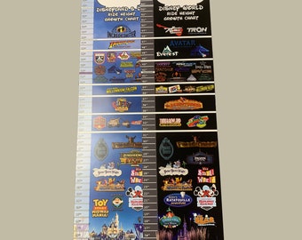 Disney World and Disneyland/Disney California Adventure Ride Height Requirements Posters and Growth Chart (GROUP AND SAVE!!!)