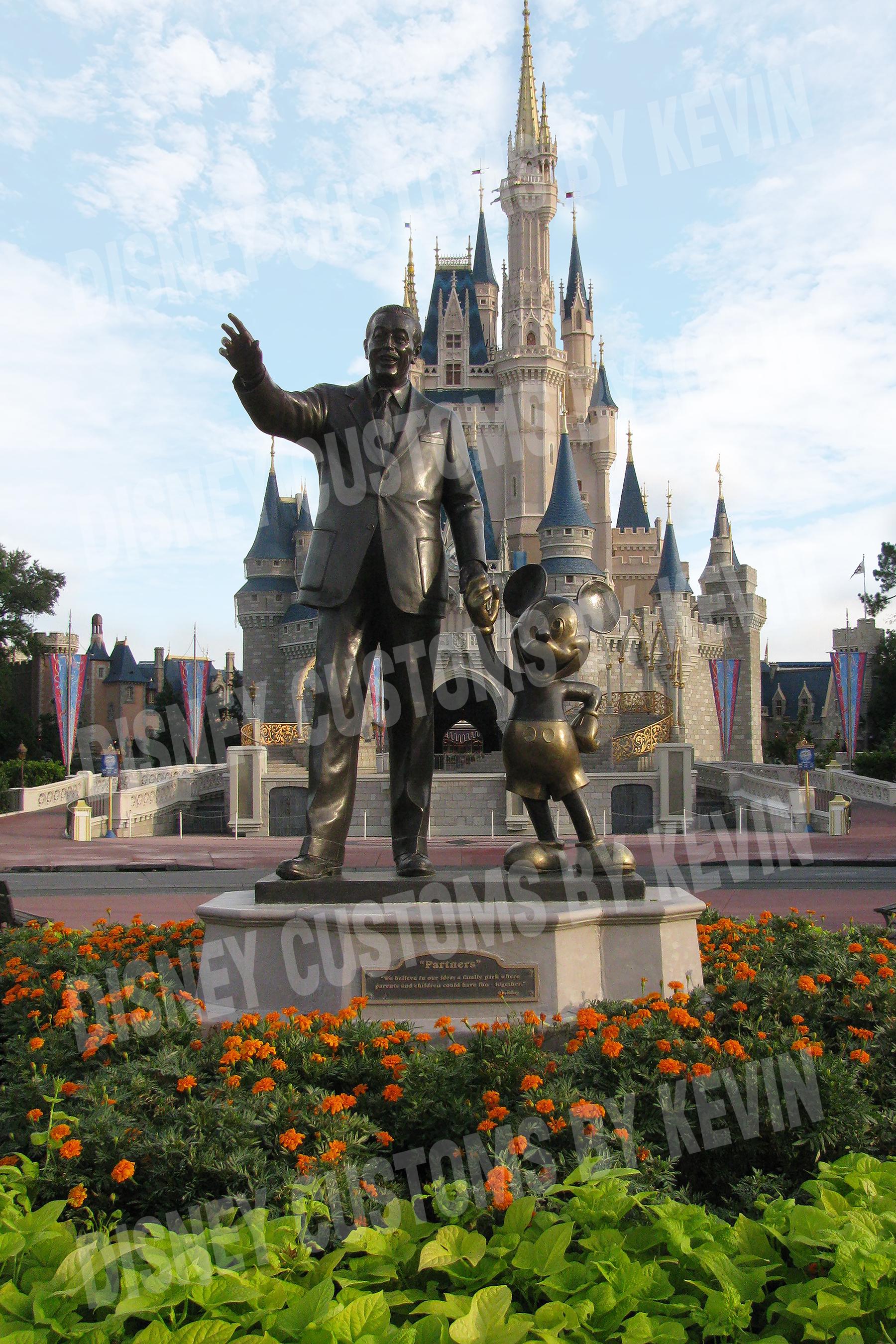 Disney World's Partners Statue of Walt & Mickey Wrapped Canvas