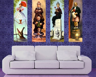 Set of 4 - 12" x 36" Posters from The Stretching Room in The Haunted Mansion from Disney World & Disneyland