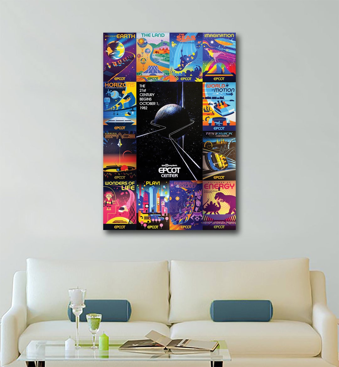 Epcot Collage Disney World's Epcot Rides Collage Available in Multiple Options W ...