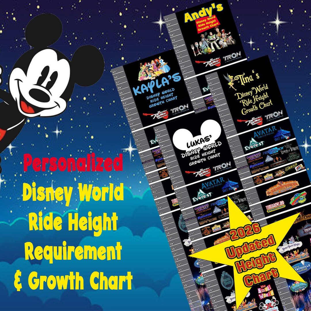 Personalized With Name Disney World Ride Height Requirements Poster and ...