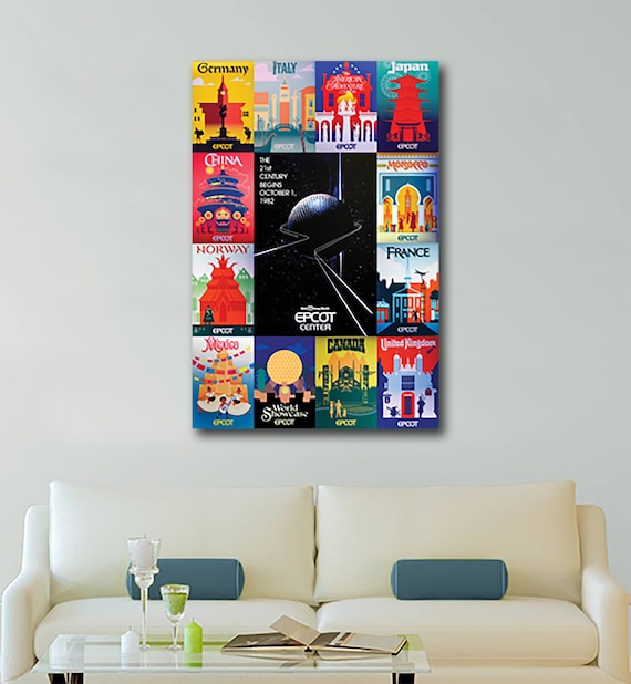 Epcot Collage Disney World's Epcot World Showcase Collage Available in - Etsy