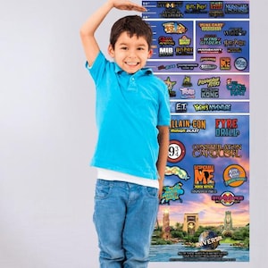 Vereisten voor rithoogte van Universal Studios, Islands of Adventure en Epic Universe Orlando Poster groeigrafiek (waterdicht en scheurbestendig)