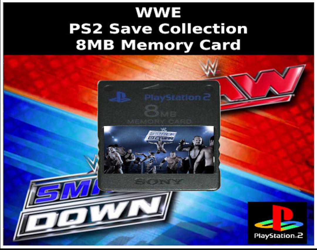 WWE PS2 Save Collection Unlocked 128MB Memory Card 100% 