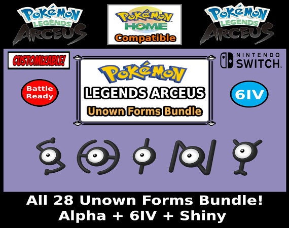 Pokemon Legends Arceus Unown Forms Bundle Shiny FAST 