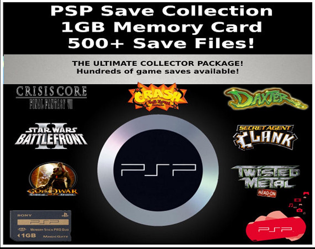 PSP Unlocked Save Collection 500 Saves 1GB Memory Card 