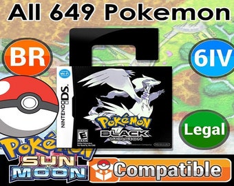 Unlocked Pokemon Black | Complete Shiny Pokedex + Max Items | DS | Instant Download