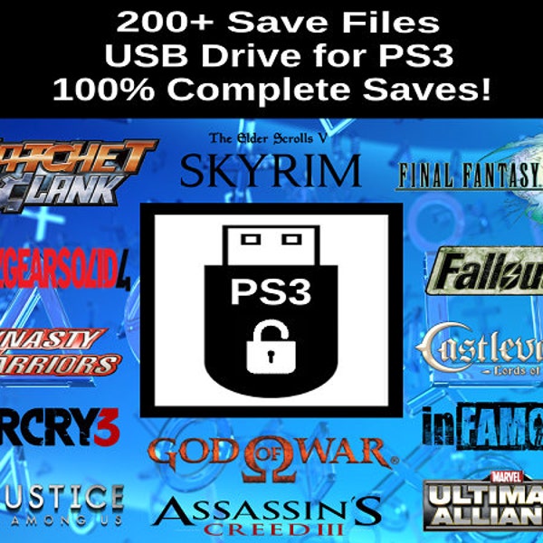 PS3 Unlocked Save Collection - 250+ Saves - 8GB Memory Card - 100% Complete