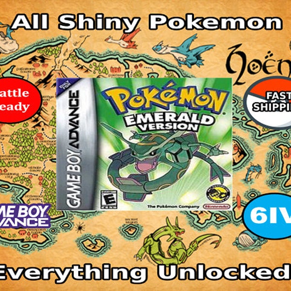 Unlocked Pokemon Emerald | Complete Shiny Pokedex + Max Items | GBA