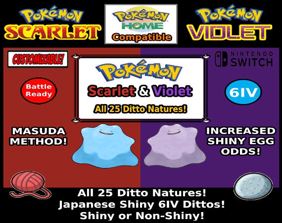 Pokemon Scarlet and Violet ~ x3 Shiny 6IV Japanese Ditto Masuda ~ Fast  Delivery