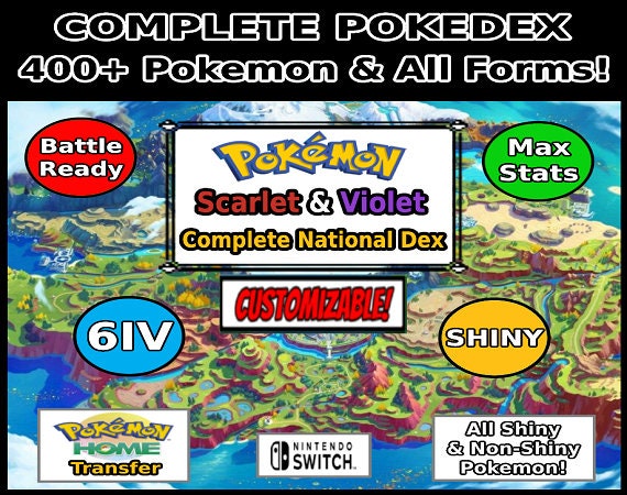 Pokémon Scarlet Violet Complete Shiny Living Dex Pokedex Full 6IV