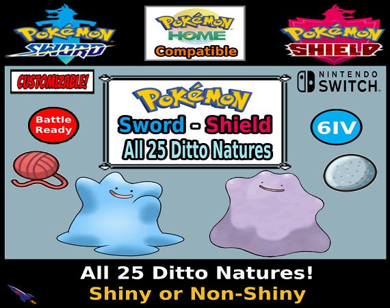 10 x Shiny 6IV Foreign Ditto - Masuda Breeding Pack - Natures: Modest Jolly  Adamant Timid Bold Impish Calm Careful Serious Hasty - Pokemon Sword,  Shield, Brilliant Diamond, Shining Pearl, Scarlet, and Violet - elymbmx