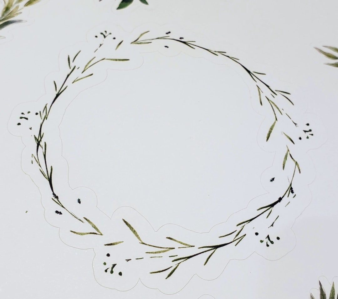 Greenery Wreath Sticker Plant Sticker Plant Decal Etsy